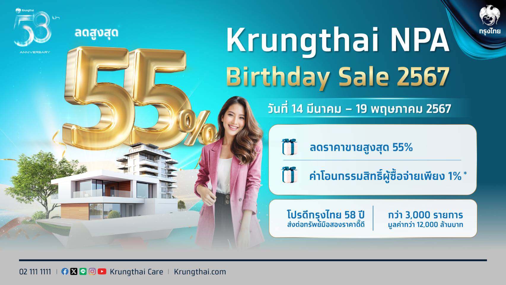 กรุงไทย 58 ปี จัดใหญ่ NPA Birthday Sale คัด คุ้ม ครบ    