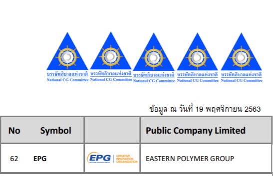 EPG รับการจัดอันดับบริษัทจดทะเบียน