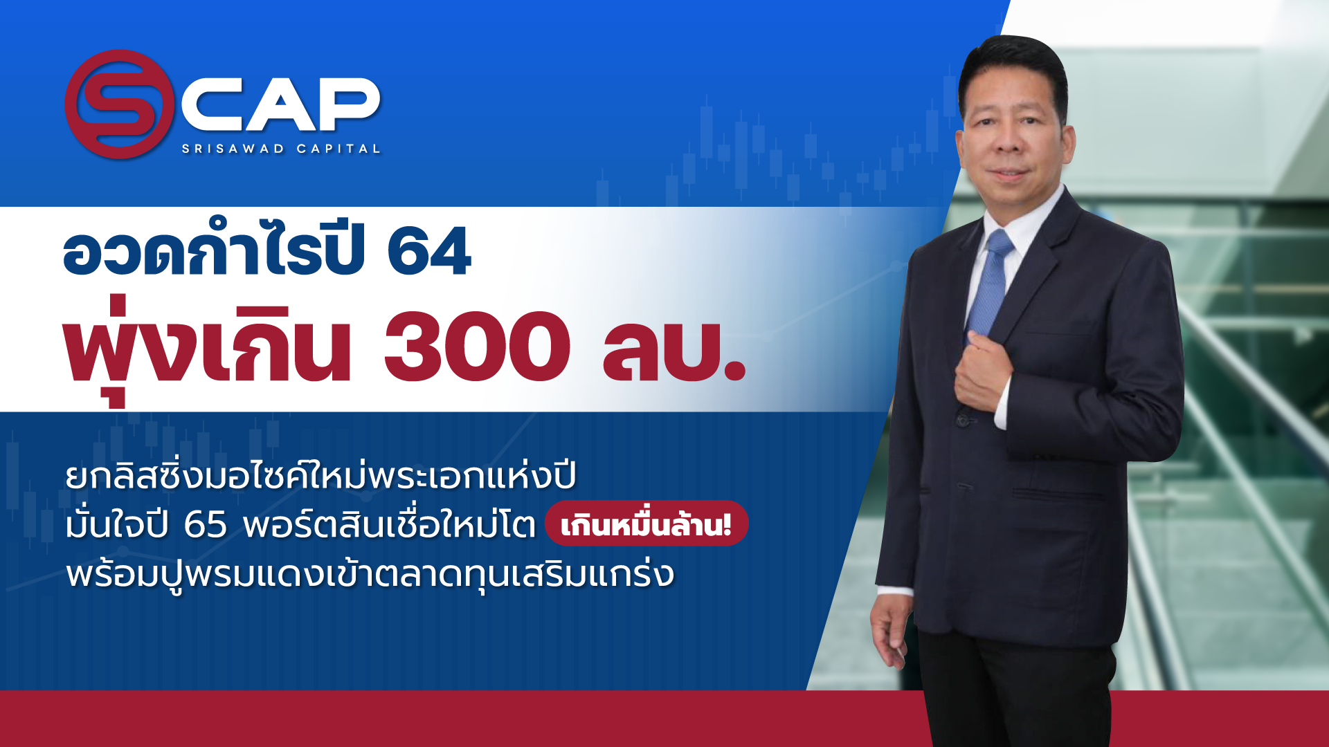 SCAP อวดกำไรปี 64 พุ่งเกิน 300 ล้านบาท     