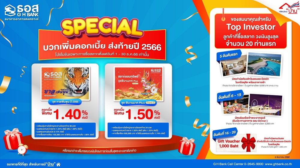 SPECIAL...บวกเพิ่มดอกเบี้ยส่งท้ายปี 2566   