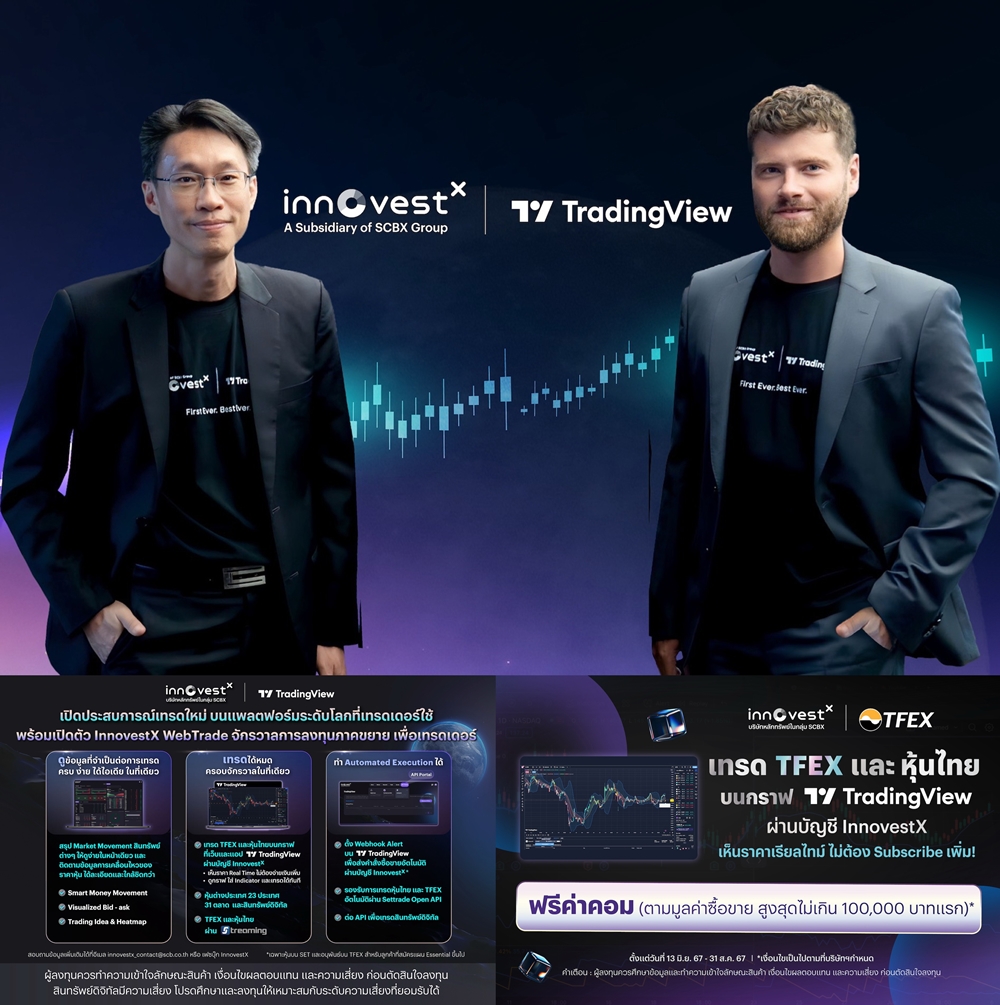 InnovestX-TradingView เปิดประสบการ์ณ์เทรด TFEX หุ้นไทยโดยตรง   