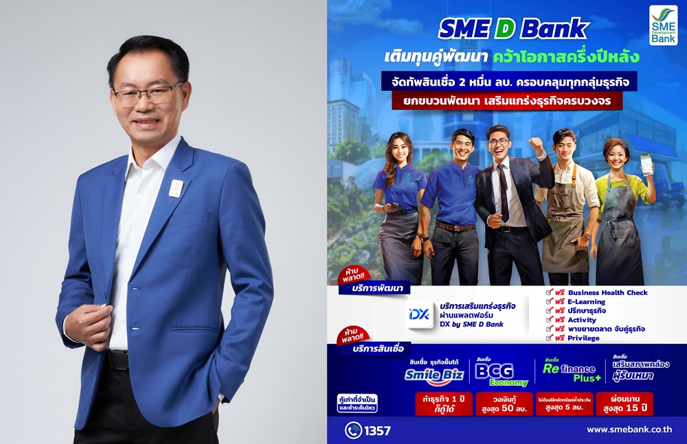 SME D Bank เปิดตัว 4 สินเชื่อใหม่ อัดฉีด 20,000 ล้านบาท    