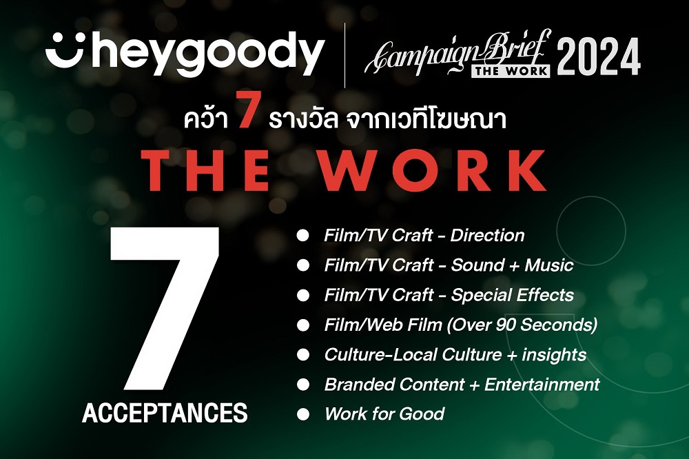 heygoody ท็อปฟอร์ม คว้า 7 รางวัล The Work 2024    