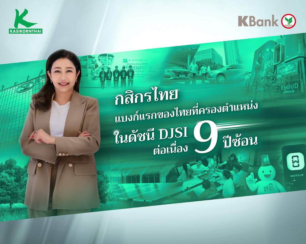 กสิกรไทยครองตำแหน่งในดัชนีDJSI   