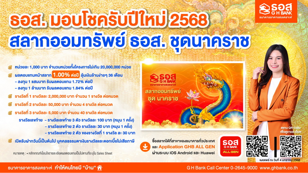 ปีใหม่มอบของขวัญล้ำค่า"สลากออมทรัพย์ ธอส. ชุดนาคราช"