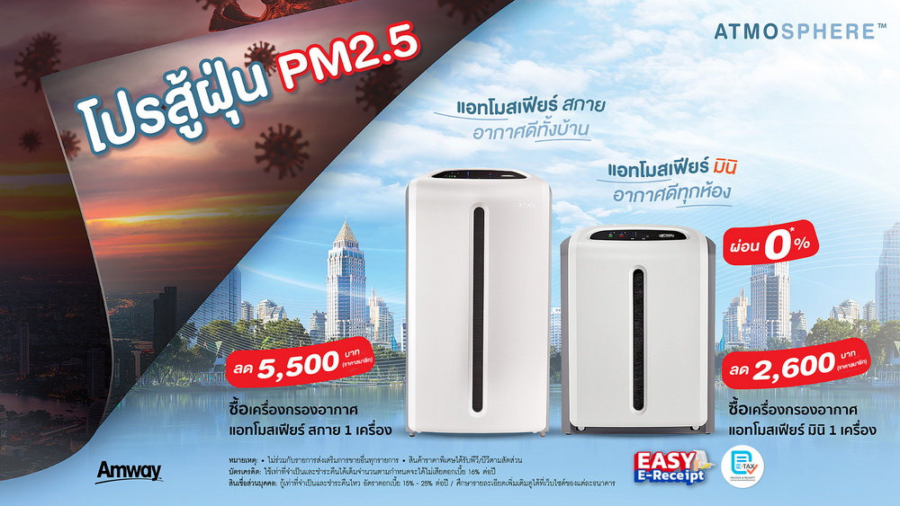 "แอมเวย์" ส่ง "โปรสู้ฝุ่น PM2.5" จัดโปรแรงรับต้นปี    