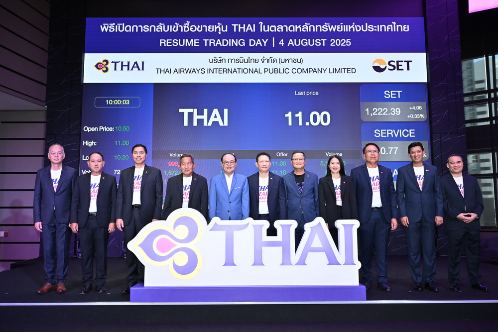 การบินไทย รีเทิร์น!ซื้อขายตลาดหลักทรัพย์ฯ 4 สิงหาคม 68   