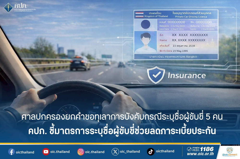 ศาลปกครองยกคำขอทุเลาการบังคับกรณีระบุชื่อผู้ขับขี่5คน          