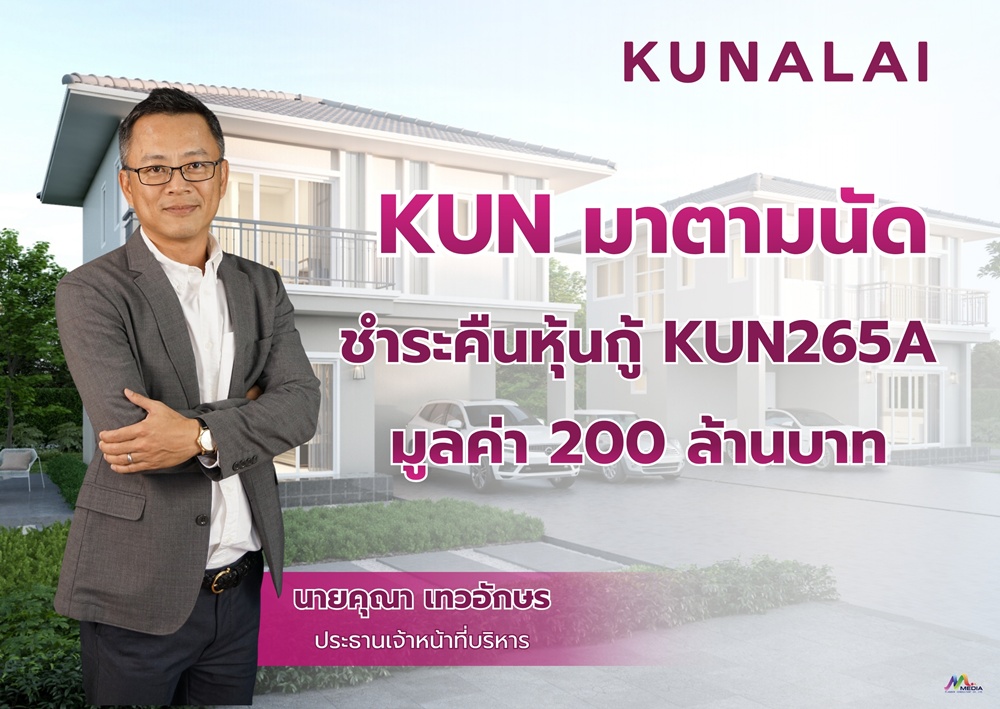 KUN มาตามนัด ชำระคืนหุ้นกู้ KUN265A มูลค่า 200 ล้านบาท
